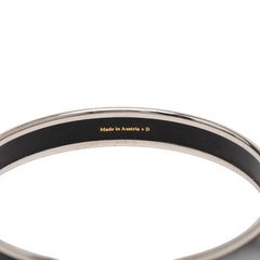 エルメス エマイユPM バングル シルバー ブラック メタル エナメル レディース HERMES 【中古】