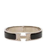 エルメス クリックH PM エナメルブレスレット シルバー ブラック メタル レディース HERMES 【中古】