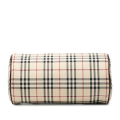 バーバリー ノバチェック シャドーホース ミニハンドバッグ ベージュ マルチカラー キャンバス レザー レディース BURBERRY 【中古】