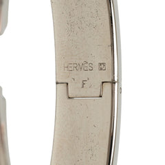 エルメス クリックH PM ブレスレット バングル シルバー ホワイト メタル エナメル レディース HERMES 中古