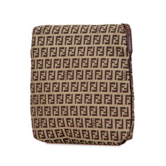 フェンディ ズッキーノ 斜め掛け ショルダーバッグ 8BT075 ブラウン キャンバス レザー レディース FENDI 【中古】