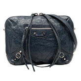 バレンシアガ クラシック レポーター XS 斜め掛け ショルダーバッグ 488795 ブルー レザー レディース BALENCIAGA 【中古】