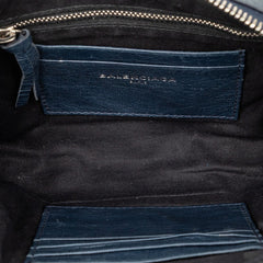 バレンシアガ クラシック レポーター XS 斜め掛け ショルダーバッグ 488795 ブルー レザー レディース BALENCIAGA 【中古】