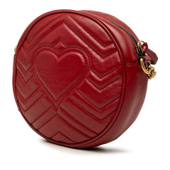 グッチ GGマーモント チェーン ショルダーバッグ 550154 レッド レザー レディース GUCCI 中古