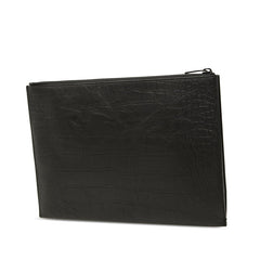 サンローラン YSLロゴ 形押し クラッチバッグ セカンドバッグ 453249 ブラック レザー レディース SAINT LAURENT 中古