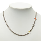 ルイ ヴィトン コリエ モノグラム ロウ チェーン ネックレス M01951 シルバー レッド オレンジ メタル レディース LOUIS VUITTON 中古