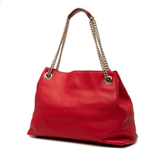 グッチ ソーホー フリンジ チェーン ショルダーバッグ トートバッグ 308982 レッド レザー レディース GUCCI 【中古】