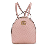 グッチ GGマーモント リュック バックパック 476671 ピンク レザー レディース GUCCI 【中古】