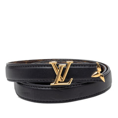 ルイ ヴィトン プリティーLV リバーシブル ベルト M8232X ブラック ブラウン レザー PVC レディース LOUIS VUITTON 【中古】