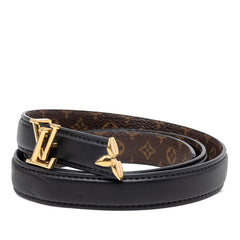 ルイ ヴィトン プリティーLV リバーシブル ベルト M8232X ブラック ブラウン レザー PVC レディース LOUIS VUITTON 【中古】