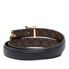 ルイ ヴィトン プリティーLV リバーシブル ベルト M8232X ブラック ブラウン レザー PVC レディース LOUIS VUITTON 【中古】