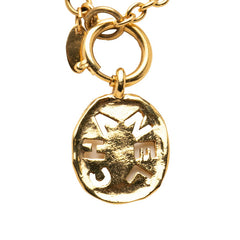 シャネル ロゴ ネックレス ゴールド メッキ レディース CHANEL 【中古】