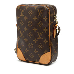 ルイ ヴィトン モノグラム ダヌーブ 斜め掛け ショルダーバッグ M45266 ブラウン PVC レザー レディース LOUIS VUITTON 【中古】