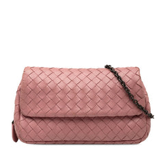 ボッテガヴェネタ イントレチャート チェーン ショルダーバッグ ピンク レザー レディース BOTTEGAVENETA 【中古】