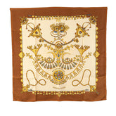 エルメス カレ90 FARURES DES SABLES 砂漠のアクセサリー スカーフ ブラウン マルチカラー シルク レディース HERMES 【中古】