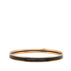 エルメス ユニ バングル ゴールド ブラック メッキ レディース HERMES 【中古】