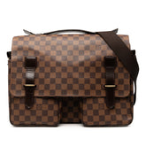 ルイ ヴィトン ダミエ ブロードウェイ ハンドバッグ ショルダーバッグ N42270 ブラウン PVC レザー メンズ LOUIS VUITTON 【中古】