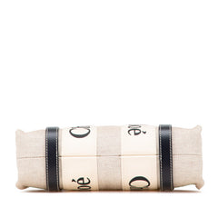 クロエ ウッディ スモール ハンドバッグ ショルダーバッグ 2WAY ベージュ ブラック キャンバス レザー レディース Chloe 【中古】