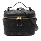 ディオール カナージュ スモール ヴァニティ バニティバッグ ショルダーバッグ 2WAY ブラック レザー レディース Dior 【中古】