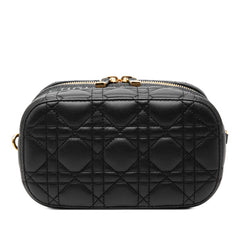 ディオール カナージュ スモール ヴァニティ バニティバッグ ショルダーバッグ 2WAY ブラック レザー レディース Dior 【中古】