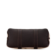 エルメス ガーデンパーティPM トートバッグ ハンドバッグ ナチュラル マロン トワルアッシュ レザー レディース HERMES 【中古】