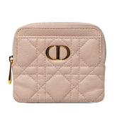 ディオール カナージュ カロ 小銭入れ コインケース 43MA0274 ピンク ラベンダー ラムスキン レディース Dior 【中古】