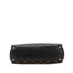 シャネル ココマーク ワイルドステッチ トートバッグ ブラック ラムスキン レディース CHANEL 【中古】