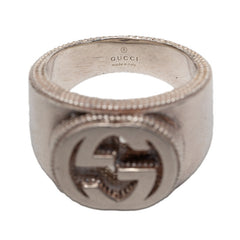 グッチ インターロッキングG リング 指輪 #19 SV925 シルバー レディース GUCCI 【中古】