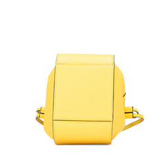 ロエベ アナグラム ハンモックミニ ハンドバッグ ショルダーバッグ 2WAY イエロー レザー レディース LOEWE 【中古】