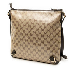 グッチ GGクリスタル アビー 斜め掛け ショルダーバッグ 268642 ベージュ ブラウン PVC レザー レディース GUCCI 【中古】