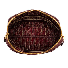 ディオール オブリーク ポーチ ボルドー ワインレッド ベロア レディース Dior 【中古】
