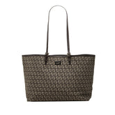 フェンディ ズッキーノ トートバッグ ショルダーバッグ 8BH127 ブラウン ベージュ キャンバス レザー レディース FENDI 中古