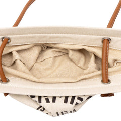 エルメス アリーヌMM ショルダーバッグ ベージュ ブラウン コットン レザー レディース HERMES 中古