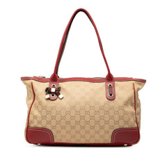 グッチ GGキャンバス プリンシー トートバッグ ショルダーバッグ 177052 ベージュ レッド キャンバス レザー レディース GUCCI 【中古】