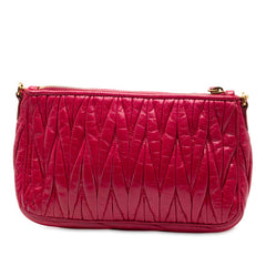 ミュウミュウ マテラッセ ワンショルダーバッグ ピンク レザー レディース MIUMIU 【中古】