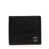 グッチ インターロッキングG 二つ折り財布 308795 ブラック レザー レディース GUCCI 【中古】