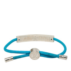 ルイ ヴィトン ブラスレ LVスペース ブレスレット M69311 ブルー シルバー メタル ファブリック レディース LOUIS VUITTON 【中古】