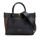 ルイ ヴィトン モノグラム タフタージュ オンマイサイド PM ショルダーバッグ ハンドバッグ 2WAY M57728 ノワール ブラウン PVC レザー レディース LOUIS VUITTON 【中古】