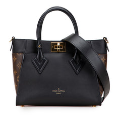 ルイ ヴィトン モノグラム タフタージュ オンマイサイド PM ショルダーバッグ ハンドバッグ 2WAY M57728 ノワール ブラウン PVC レザー レディース LOUIS VUITTON 【中古】