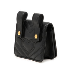 グッチ GGマーモント ウエストバッグ 488417 ブラック ゴールド レザー レディース GUCCI 【中古】