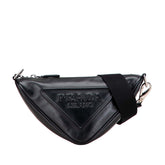 プラダ トライアングル エンボスロゴ ショルダーバッグ 1BH190 ブラック レザー レディース PRADA 【中古】