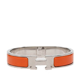 エルメス クリックH PM ブレスレット シルバー オレンジ メタル レディース HERMES 【中古】