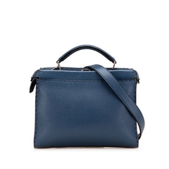 フェンディ セレリア ピーカブー フィットミニ ハンドバッグ ショルダーバッグ 2WAY 7VA422 ネイビー レザー レディース FENDI 【中古】