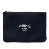 エルメス ネオバン トゥルース フラットMM ポーチ クラッチバッグ ネイビー ポリアミド/エラスタン レディース HERMES 【中古】