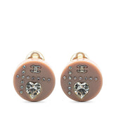 シャネル ヴィンテージ ココマーク ハート モチーフ ラインストーン イヤリング シルバー ピンク メタル レディース CHANEL 【中古】