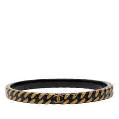 シャネル ヴィンテージ バングル ゴールド ブラック メッキ レディース CHANEL 【中古】