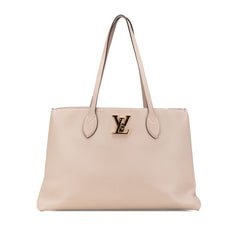 ルイ ヴィトン ロックミー ショッパー ショルダーバッグ トートバッグ M57346 グレージュ ベージュ レザー レディース LOUIS VUITTON 中古
