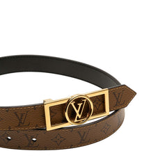 ルイ ヴィトン モノグラム サンチュール ドーフィーヌ 25MM リバーシブル ベルト サイズ:70/28 M0203 ブラウン ブラック PVC レザー レディース LOUIS VUITTON 【中古】