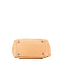 シャネル チョコバー ハンドバッグ トートバッグ ベージュ レザー レディース CHANEL 【中古】