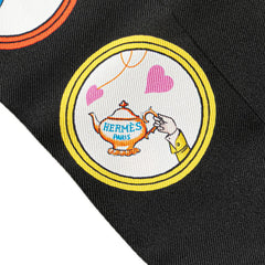 エルメス ツイリー Tea Time ティータイム スカーフ ブラック ホワイト マルチカラー シルク レディース HERMES 【中古】